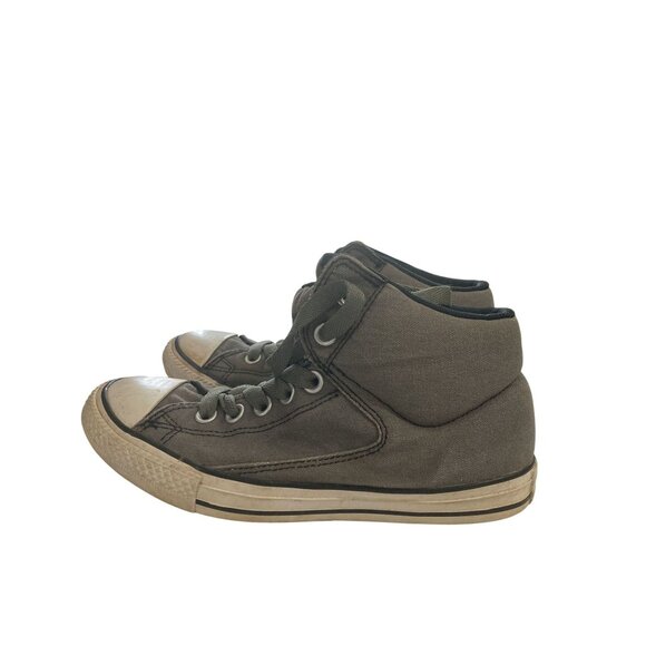 Converse All Star Junior kids Size 3 Hi-Top Olive Canvas  Sneakers shoes - Picture 2 of 7